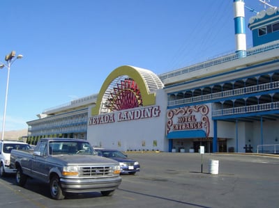 Blue side hotel entrance